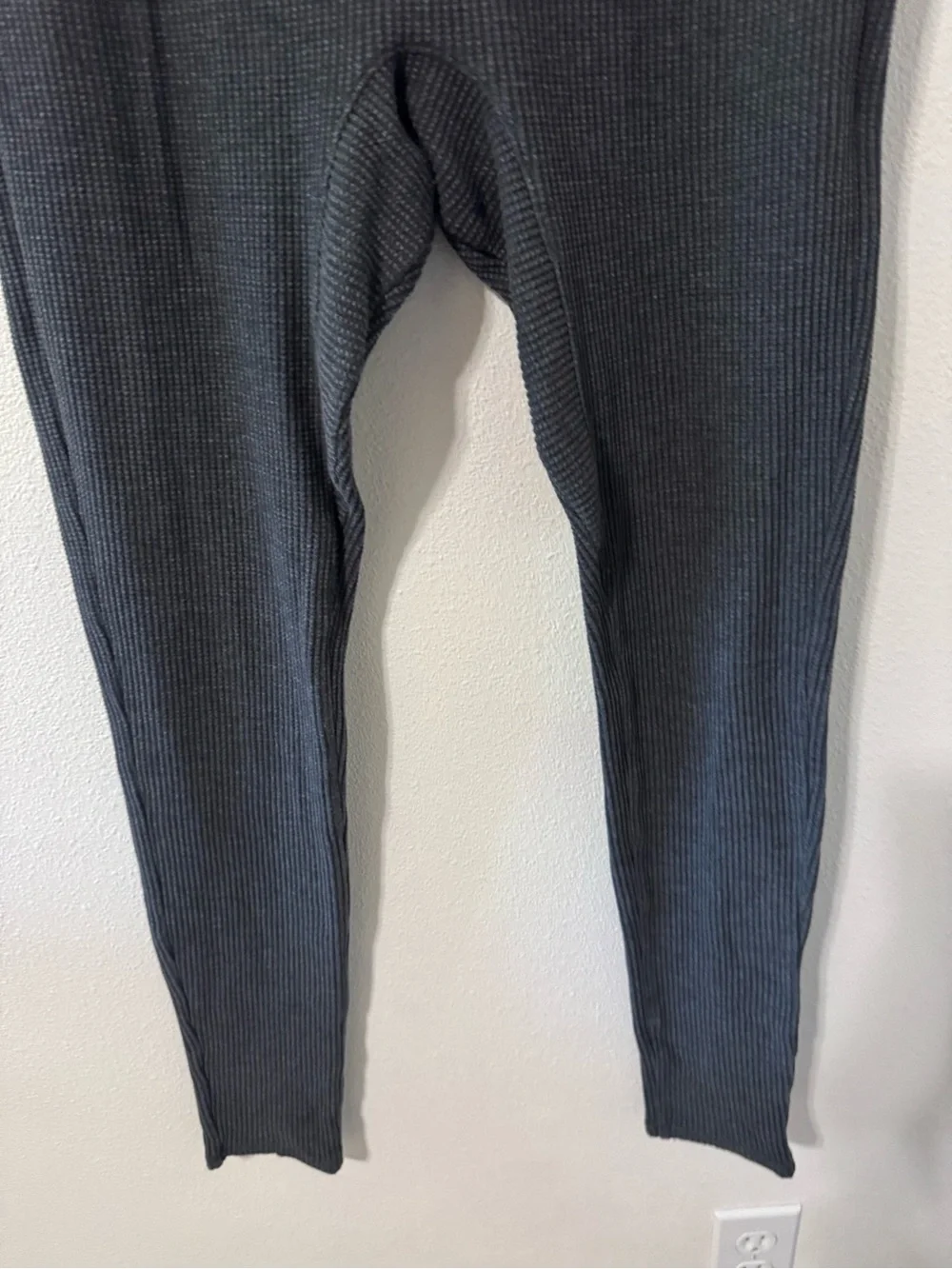 Lunya Restore Thermal Waffle Knit Draped Lounge Joggers Dark Gray Pima Cotton-S
